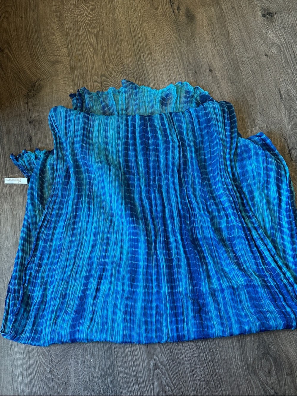 Women's Blue Multitone Crinkle Scarf & Wrap